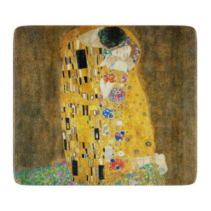Gustav Klimt Der Kuss Vintage Art Nouveau Gemälde Schneidebrett