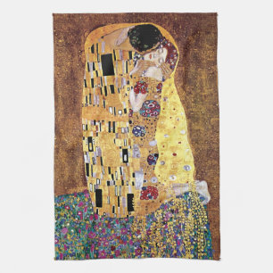 Gustav Klimt - Der Kuss - Vintage Art Nouveau Handtuch