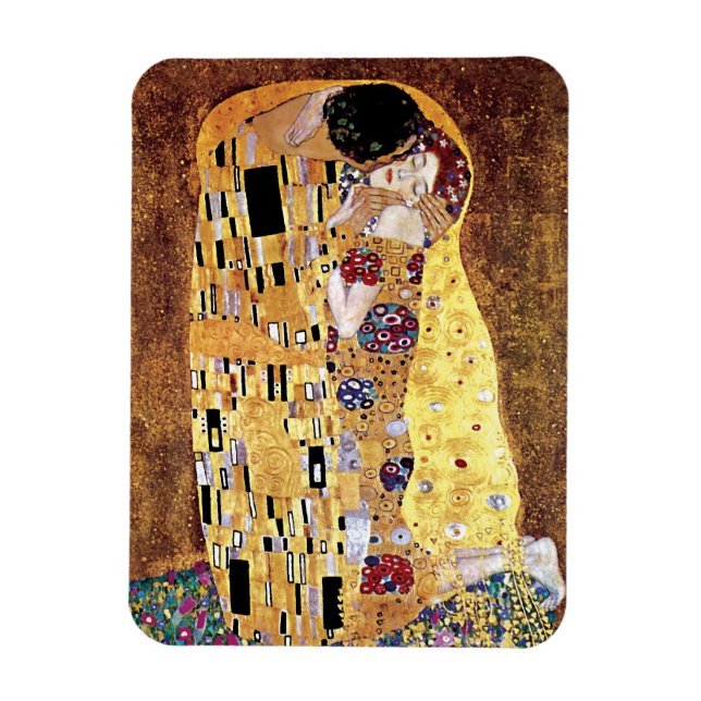 Gustav Klimt - Der Kuss - Vintager Jugendstil Magnet (Vertikal)