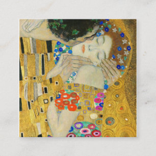 Gustav Klimt Detailmalerei auf Kiss Faces Quadratische Visitenkarte