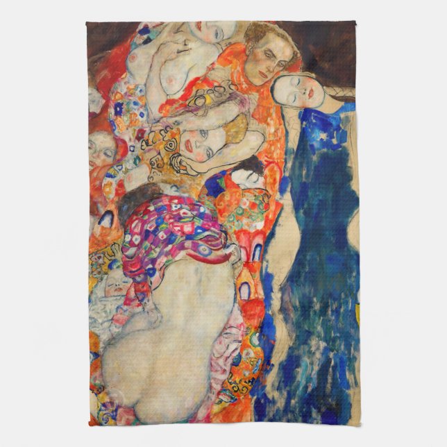 Gustav Klimt - Die Brücke (unvollendet) Geschirrtuch (Vertikal)
