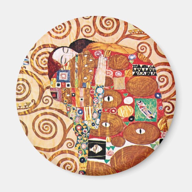 Gustav Klimt - Die Embrace - Kunstmalerei Magnet (Vorne)