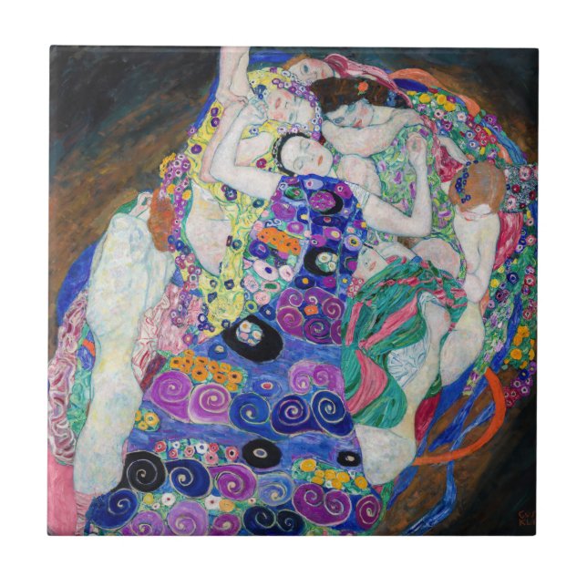 Gustav Klimt - Die Jungfrau Fliese (Vorderseite)