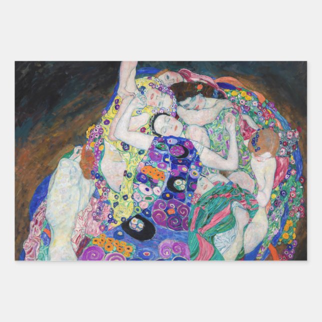 Gustav Klimt - Die Jungfrau Geschenkpapier Set (Vorderseite)