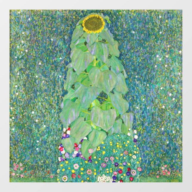 Gustav Klimt - Die Sonnenblume Fensteraufkleber (Blatt)
