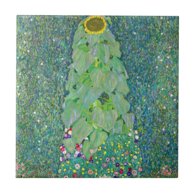 Gustav Klimt - Die Sonnenblume Fliese (Vorderseite)