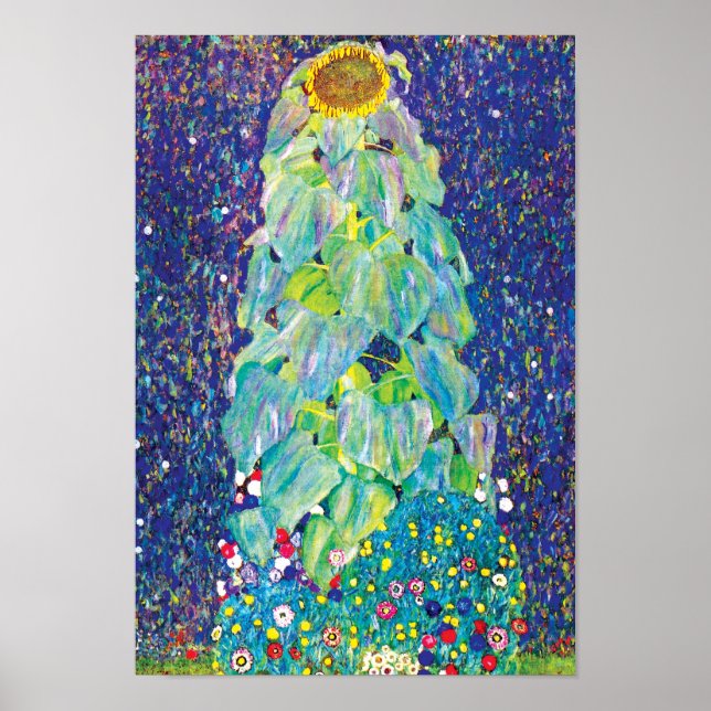 Gustav Klimt - Die Sonnenblume Kunstmalerei Poster (Vorne)