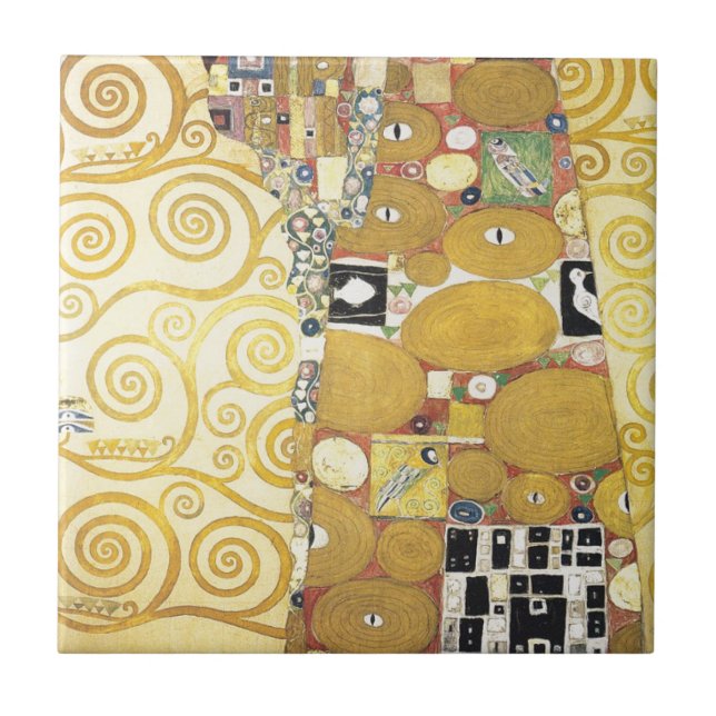 Gustav Klimt - die Umarmung - klassische Grafik Fliese (Vorderseite)