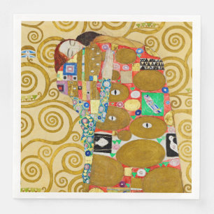 Gustav Klimt Erfüllung Nouveau Paar Serviette