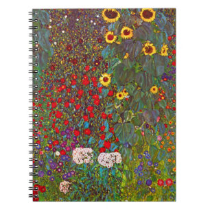 Gustav Klimt Farm Garden mit Sonnenblumen-Notebook Notizblock