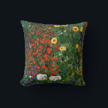 Gustav Klimt - Farm Garden with Sunflowers Kissen<br><div class="desc">Gustav Klimt art - Bauerngarten mit Sonnenblumen werfen Kissen.</div>