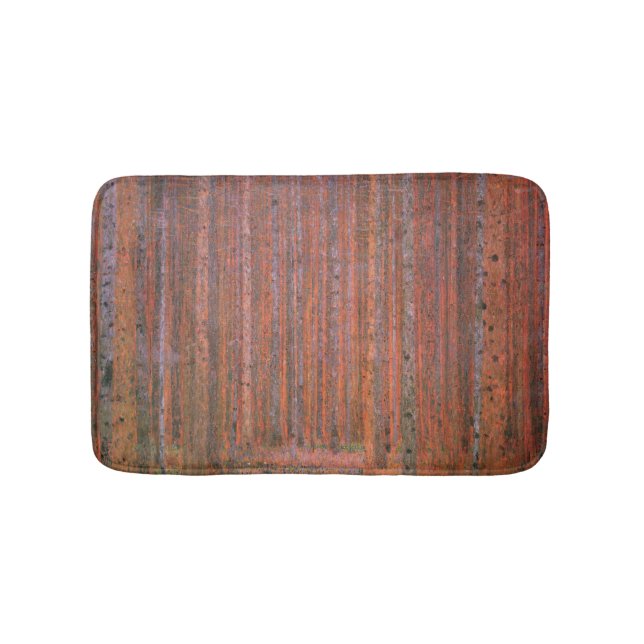 Gustav Klimt Fir Forest Tannenwald Rote Bäume Badematte (Vorderseite)