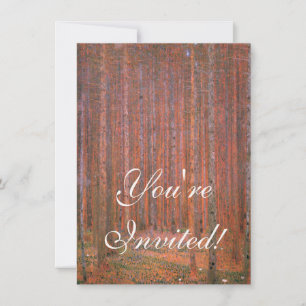 Gustav Klimt Fir Forest Tannenwald Rote Bäume Einladung