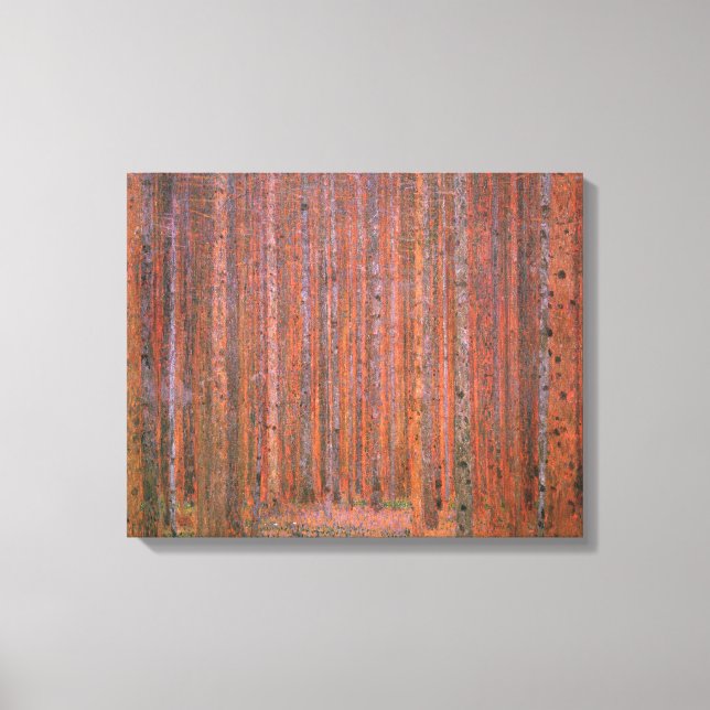 Gustav Klimt Fir Forest Tannenwald Rote Bäume Leinwanddruck (Vorderseite)