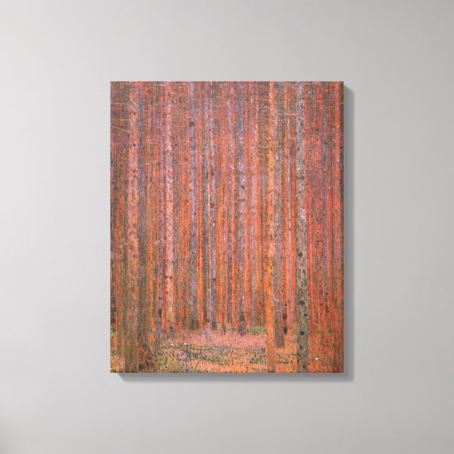 Gustav Klimt Fir Forest Tannenwald Rote Bäume Leinwanddruck (Vorderseite)