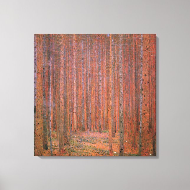 Gustav Klimt Fir Forest Tannenwald Rote Bäume Leinwanddruck (Vorderseite)