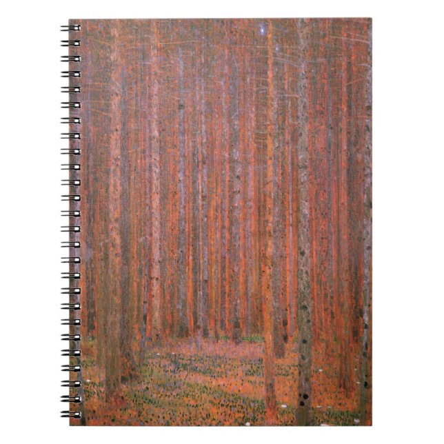Gustav Klimt Fir Forest Tannenwald Rote Bäume Notizblock (Vorderseite)