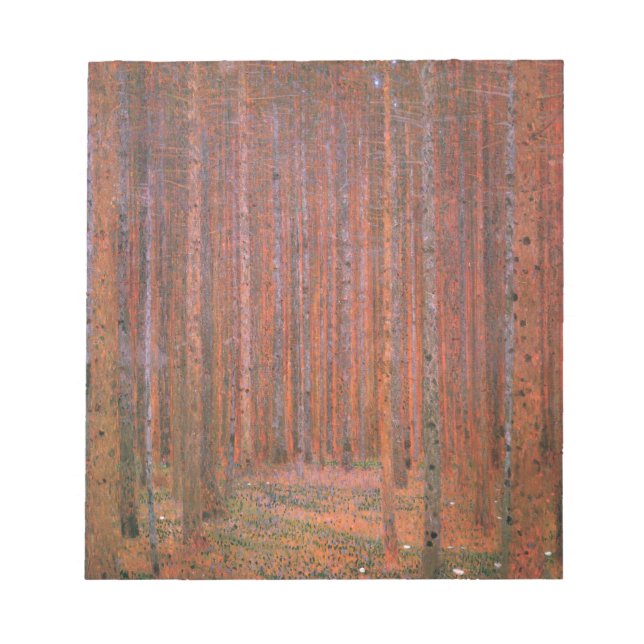 Gustav Klimt Fir Forest Tannenwald Rote Bäume Notizblock (Vorderseite)