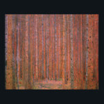 Gustav Klimt Fir Forest Tannenwald Rote Bäume Poster<br><div class="desc">Vintager Gustav Klimt Fir Forest - Jugendstil Rote Bäume Diese wunderschöne Vintage Gemälde von Meister Gustav Klimt. Das Gemälde namens Tannenwald I zeigt uns eine wunderschöne Landschaft mit Roten Tannen, durch einen dichten Wald. Gustav Klimt fasste in diesem Landschaftsbild das Gefühl der Lebenskraft auf. Der Tannenwald wurde 1901, während der...</div>