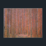 Gustav Klimt Fir Forest Tannenwald Rote Bäume Postkarte<br><div class="desc">Vintager Gustav Klimt Fir Forest - Jugendstil Rote Bäume Diese wunderschöne Vintage Gemälde von Meister Gustav Klimt. Das Gemälde namens Tannenwald I zeigt uns eine wunderschöne Landschaft mit Roten Tannen, durch einen dichten Wald. Gustav Klimt fasste in diesem Landschaftsbild das Gefühl der Lebenskraft auf. Der Tannenwald wurde 1901, während der...</div>