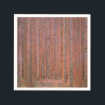 Gustav Klimt Fir Forest Tannenwald Rote Bäume Serviette<br><div class="desc">Vintager Gustav Klimt Fir Forest - Jugendstil Rote Bäume Diese wunderschöne Vintage Gemälde von Meister Gustav Klimt. Das Gemälde namens Tannenwald I zeigt uns eine wunderschöne Landschaft mit Roten Tannen, durch einen dichten Wald. Gustav Klimt fasste in diesem Landschaftsbild das Gefühl der Lebenskraft auf. Der Tannenwald wurde 1901, während der...</div>