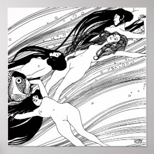Gustav Klimt - Fisch Blut Surrealistische Japanisc Poster