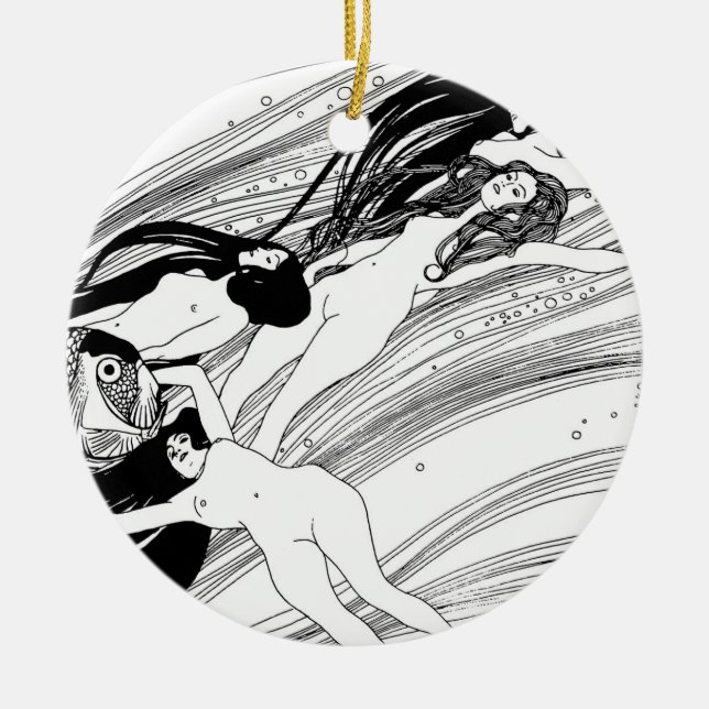 Gustav Klimt - Fischblut Surreal Japanische Kunst Keramikornament (Vorne)