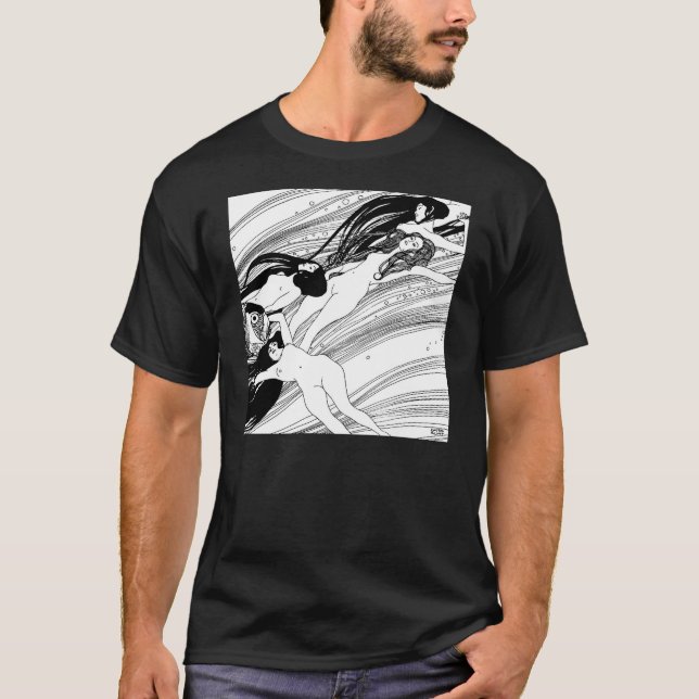 Gustav Klimt - Fischblut Surreal Japanische Kunst T-Shirt (Vorderseite)