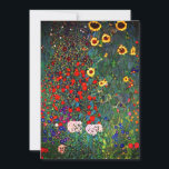 Gustav Klimt Flower Garden Ankündigung<br><div class="desc">Karte mit Gustav Klimts Ölgemälde Farm Garden mit Sonnenblumen (1907). Ein wunderschöner Garten mit Sonnenblumen und exquisiten blauen,  roten,  lila,  rosa und weißen Blume. Ein großartiges Geschenk für Jugendliche und österreichische Kunstliebhaber.</div>