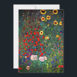Gustav Klimt Flower Garden Ankündigung<br><div class="desc">Karte mit Gustav Klimts Ölmalereigarten mit Sonnenblumen (1907). Ein wunderschöner Garten mit Sonnenblumen und exquisiten blauen,  roten,  lila,  rosa und weißen Blume. Ein großartiges Geschenk für Jugendliche und österreichische Kunstliebhaber.</div>