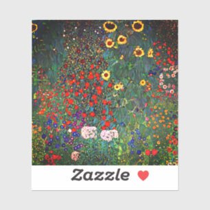 Gustav Klimt Flower Garden Aufkleber