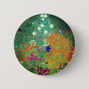 Gustav Klimt Flower Garden Button