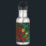 Gustav Klimt Flower Garden Edelstahlflasche<br><div class="desc">Wasserflasche mit Gustav Klimts Ölgemälde Farm Garden mit Sonnenblumen (1907). Ein wunderschöner Garten mit Sonnenblumen und exquisiten blauen,  roten,  lila,  rosa und weißen Blume. Ein großartiges Geschenk für Jugendliche und österreichische Kunstliebhaber.</div>
