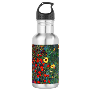 Gustav Klimt Flower Garden Edelstahlflasche