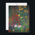 Gustav Klimt Flower Garden Einladung<br><div class="desc">Karte mit Gustav Klimts Ölmalereigarten mit Sonnenblumen (1907). Ein wunderschöner Garten mit Sonnenblumen und exquisiten blauen, roten, lila, rosa und weißen Blume. Ein großartiges Geschenk für Jugendliche und österreichische Kunstliebhaber.</div>
