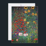Gustav Klimt Flower Garden Einladung<br><div class="desc">Karte mit Gustav Klimts Ölgemälde Farm Garden mit Sonnenblumen (1907). Ein wunderschöner Garten mit Sonnenblumen und exquisiten blauen,  roten,  lila,  rosa und weißen Blume. Ein großartiges Geschenk für Jugendliche und österreichische Kunstliebhaber.</div>