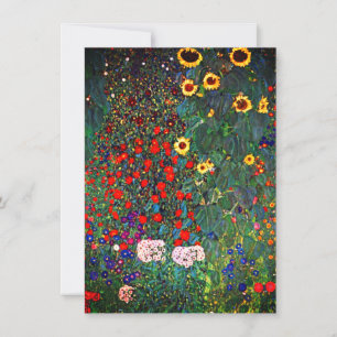 Gustav Klimt Flower Garden Einladung