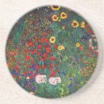 Gustav Klimt Flower Garden Getränkeuntersetzer<br><div class="desc">Sandstein Untersetzer mit Gustav Klimts Ölgemälde Farm Garden mit Sonnenblumen. Ein wunderschöner Garten mit Sonnenblumen und exquisiten blauen,  roten,  lila,  rosa und weißen Blume. Ein großartiges Geschenk für Jugendliche und österreichische Kunstliebhaber.</div>