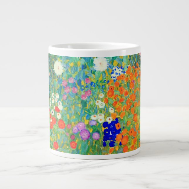 Gustav Klimt Flower Garden Jumbo-Tasse (Vorderseite)
