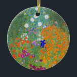Gustav Klimt Flower Garden Keramik Ornament<br><div class="desc">Ornament mit dem Ölgemälde von Gustav Klimt (1906). Ein schöner Garten mit lila,  roten,  weißen,  blauen und orangefarbenen Blume. Ein großartiges Geschenk für Jugendliche und österreichische Kunstliebhaber.</div>