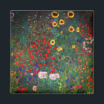 Gustav Klimt Flower Garden Magnet<br><div class="desc">Magnet mit Gustav Klimts Ölgemälde Farm Garden mit Sonnenblumen (1907). Ein wunderschöner Garten mit Sonnenblumen und exquisiten blauen,  roten,  lila,  rosa und weißen Blume. Ein großartiges Geschenk für Jugendliche und österreichische Kunstliebhaber.</div>