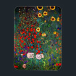 Gustav Klimt Flower Garden Magnet<br><div class="desc">Magnet mit Gustav Klimts Ölgemälde Farm Garden mit Sonnenblumen (1907). Ein wunderschöner Garten mit Sonnenblumen und exquisiten blauen,  roten,  lila,  rosa und weißen Blume. Ein großartiges Geschenk für Jugendliche und österreichische Kunstliebhaber.</div>