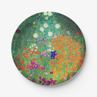 Gustav Klimt Flower Garden Pappteller