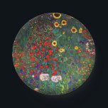 Gustav Klimt Flower Garden Pappteller<br><div class="desc">Teller mit Gustav Klimts Ölgemälde Farm Garden mit Sonnenblumen (1907). Ein wunderschöner Garten mit Sonnenblumen und exquisiten blauen,  roten,  lila,  rosa und weißen Blume. Ein großartiges Geschenk für Jugendliche und österreichische Kunstliebhaber.</div>