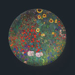 Gustav Klimt Flower Garden Pappteller<br><div class="desc">Teller mit Gustav Klimts Ölgemälde Farm Garden mit Sonnenblumen (1907). Ein wunderschöner Garten mit Sonnenblumen und exquisiten blauen,  roten,  lila,  rosa und weißen Blume. Ein großartiges Geschenk für Jugendliche und österreichische Kunstliebhaber.</div>