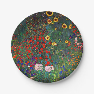 Gustav Klimt Flower Garden Pappteller