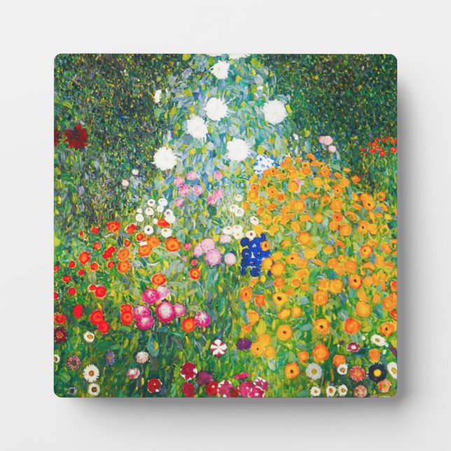 Gustav Klimt Flower Garden Plaque Fotoplatte (Vorderseite)