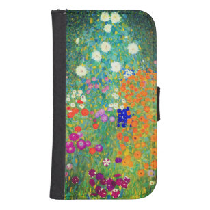 Gustav Klimt Flower Garden Galaxy S4 Geldbeutel Hülle