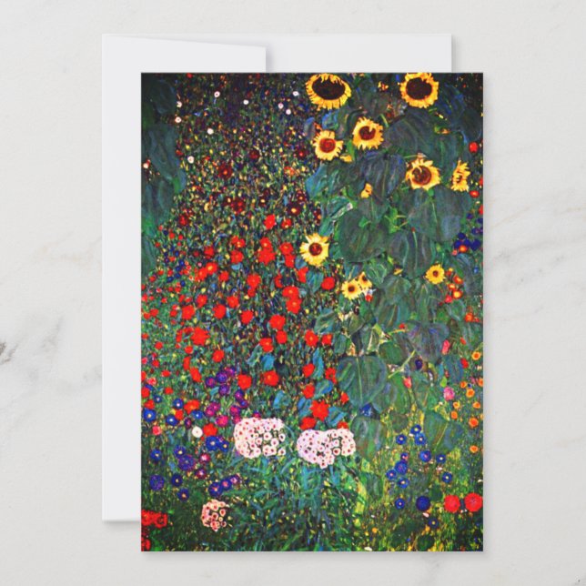 Gustav Klimt Flower Garden Save The Date (Vorderseite)