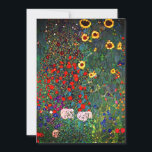 Gustav Klimt Flower Garden Save The Date<br><div class="desc">Karte mit Gustav Klimts Ölmalereigarten mit Sonnenblumen (1907). Ein wunderschöner Garten mit Sonnenblumen und exquisiten blauen, roten, lila, rosa und weißen Blume. Ein großartiges Geschenk für Jugendliche und österreichische Kunstliebhaber.</div>